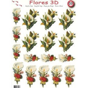 3D-kuva, valkoiset kukat