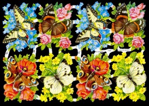 Perhoset kukkapenkissä kiiltokuvia