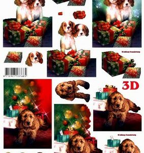 Koirat joulutunnelmissa 680026 stanssattu 3D -kuva
