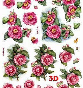 2 pinkkiä kukkaa 680001 stanssattu 3D -kuva