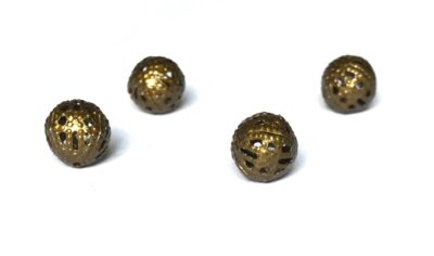 6mm 15kpl reikäinen metallihelmi antiikkikulta